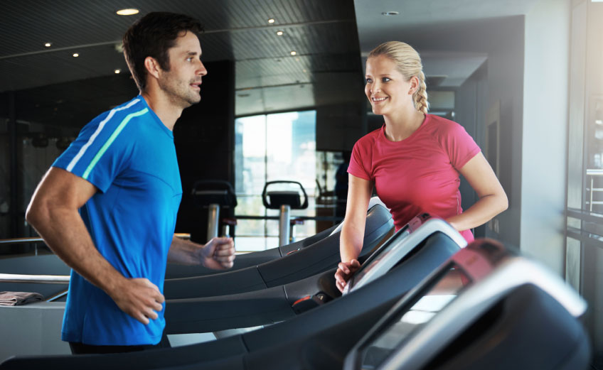 Running on treadmill