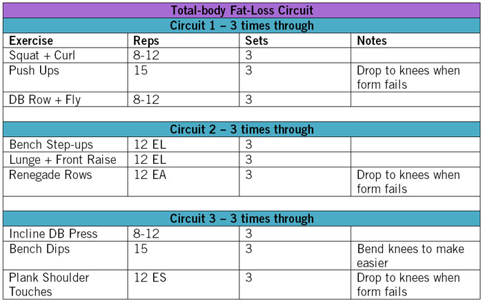 Basic Weight Lifting Routine Chart