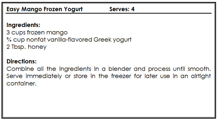 Mango Frozen Yogurt Recipe