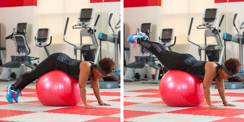 Stability ball hip extension