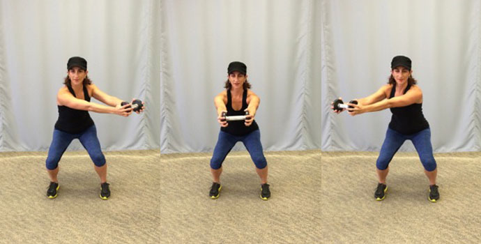 3-point push squat