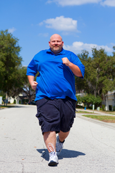overweight man walking