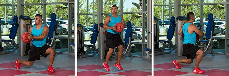 Low Lunge Leg Switch With Medicine Ball