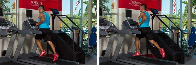 Running on treadmill