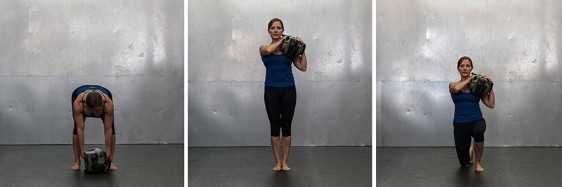 Up/Downs Shouldering the Bag With Alternating Legs