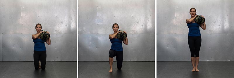 Up/Downs Shouldering the Bag With Alternating Legs
