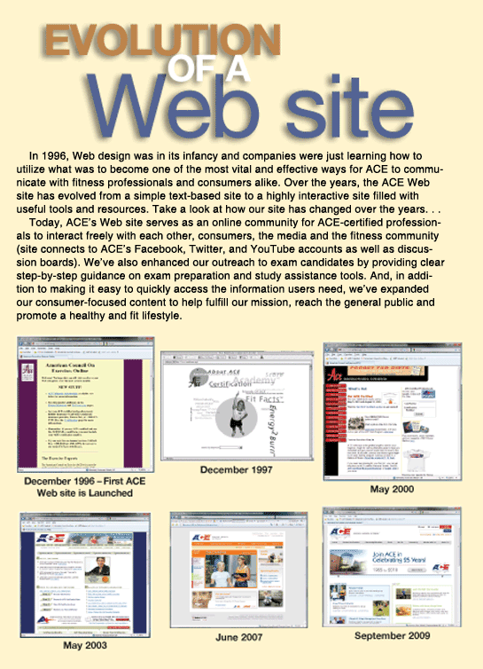 Evolution of web site
