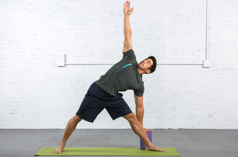Triangle Pose Against The Wall