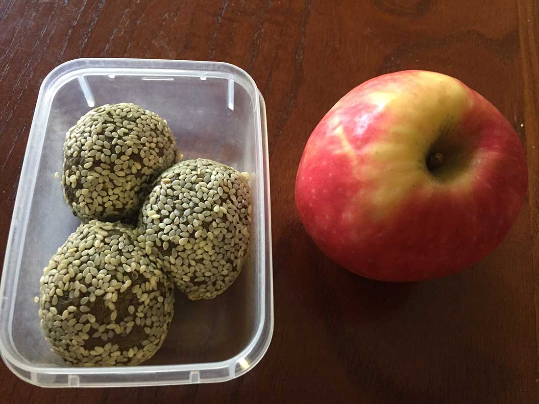Protein Power Balls and an Apple