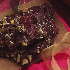 Chocolate Bark with Pistachios & Dried Cherries