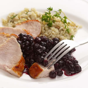 Turkey with Blueberry Pan Sauce