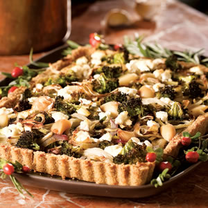 Roasted Fall Vegetables in Cheddar Crust
