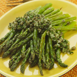 Roasted Asparagus with Caper Dressing